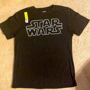 Officially Licensed Star Wars Block Logo Graphic Men’s Large Black T-shirt NWT